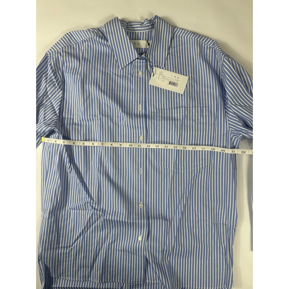 IRO Paris Yara Striped Button Down Shirt Oversized Blouse‎ 36 MSRP $365 - Picture 9 of 12